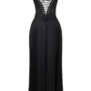 Anabella Black Lace Up Maxi Dress Anabella Black Lace Up Maxi Dress