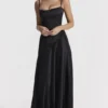 Anabella Black Lace Up Maxi Dress Anabella Black Lace Up Maxi Dress