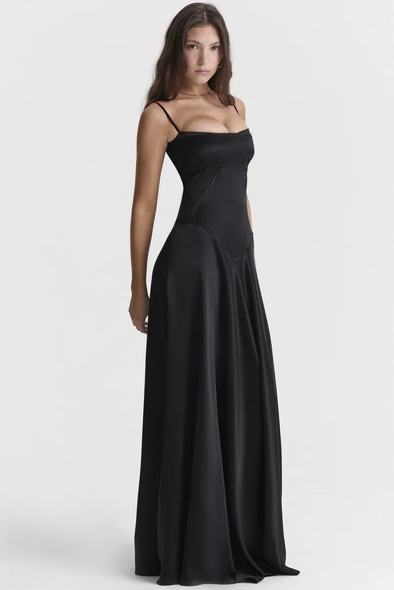 Anabella Black Lace Up Maxi Dress Anabella Black Lace Up Maxi Dress