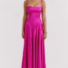 Anabella Fuchsia Lace Up Maxi Dress Anabella Fuchsia Lace Up Maxi Dress