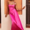 Anabella Fuchsia Lace Up Maxi Dress Anabella Fuchsia Lace Up Maxi Dress