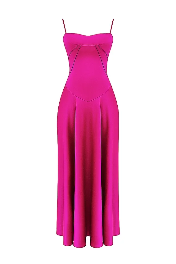Anabella Fuchsia Lace Up Maxi Dress Anabella Fuchsia Lace Up Maxi Dress