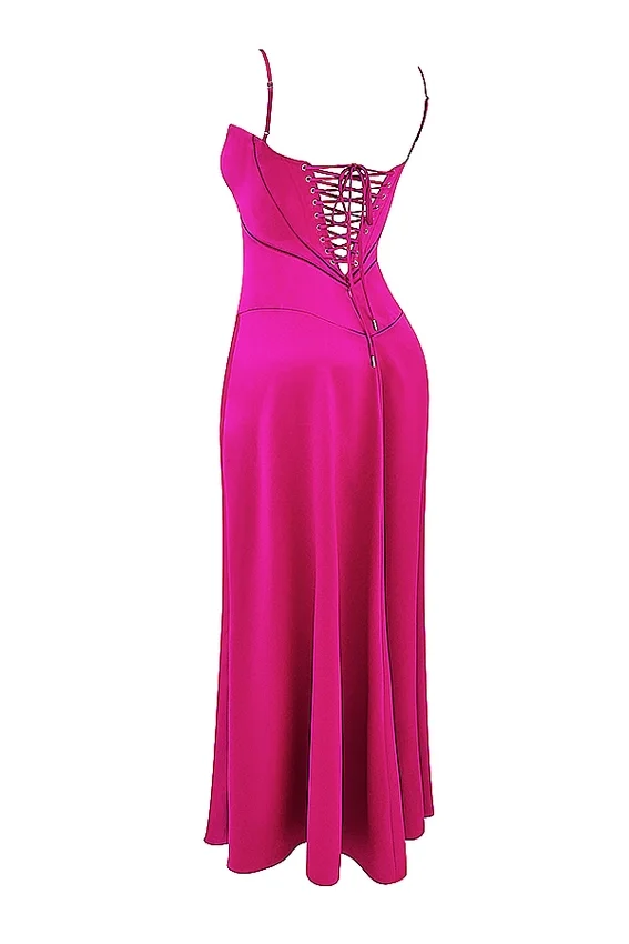 Anabella Fuchsia Lace Up Maxi Dress Anabella Fuchsia Lace Up Maxi Dress