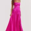 Anabella Fuchsia Lace Up Maxi Dress Anabella Fuchsia Lace Up Maxi Dress