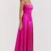 Anabella Fuchsia Lace Up Maxi Dress Anabella Fuchsia Lace Up Maxi Dress