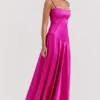 Anabella Fuchsia Lace Up Maxi Dress Anabella Fuchsia Lace Up Maxi Dress