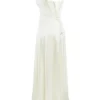 Anabella Ivory Satin Lace Up Maxi Dress Anabella Ivory Satin Lace Up Maxi Dress