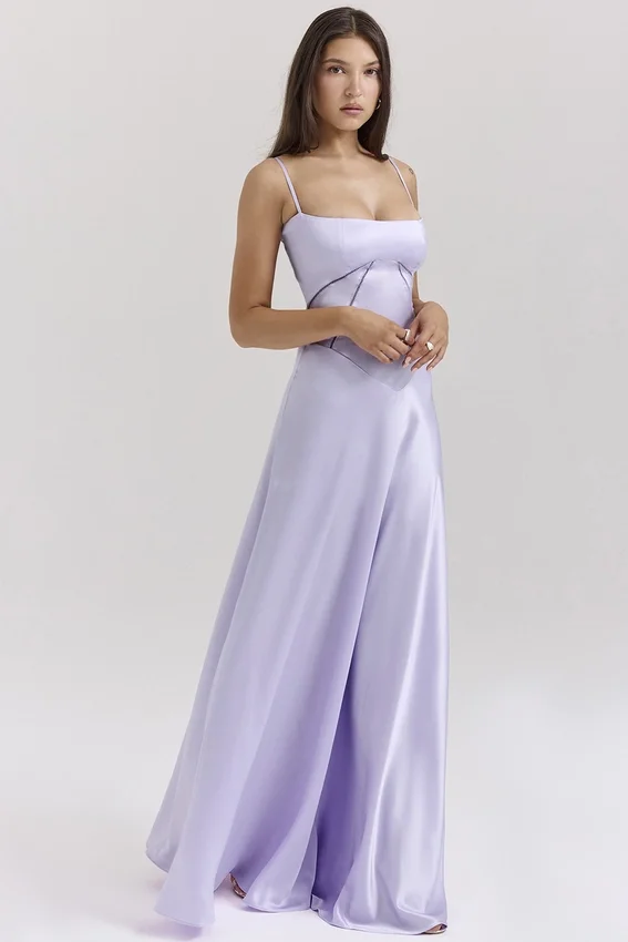 Anabella Orchid Lace Up Maxi Dress Anabella Orchid Lace Up Maxi Dress