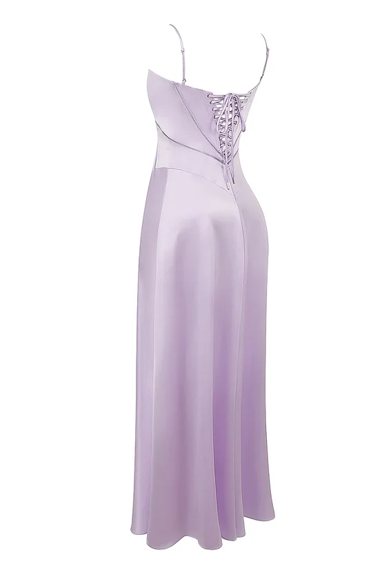 Anabella Orchid Lace Up Maxi Dress Anabella Orchid Lace Up Maxi Dress