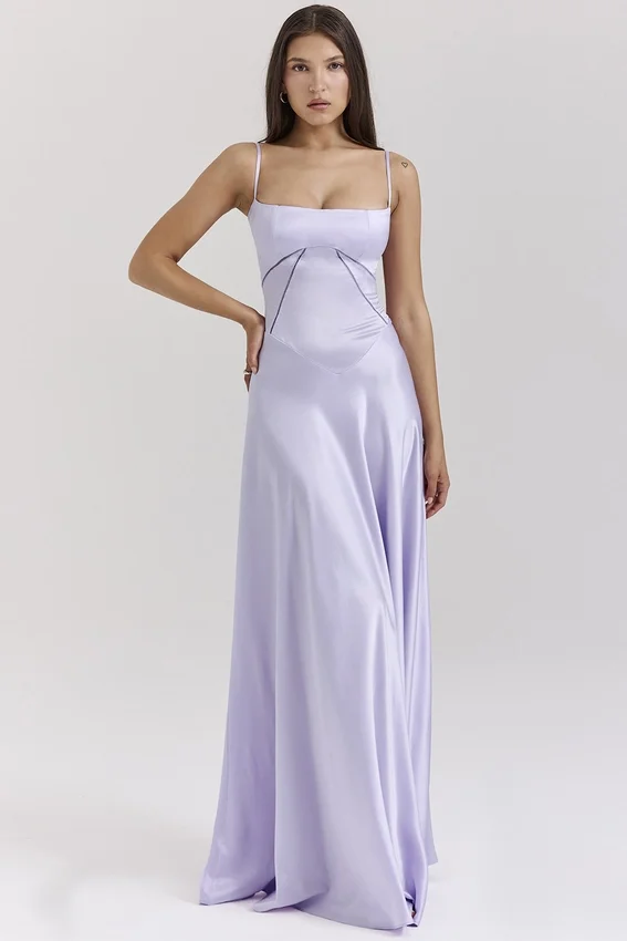 Anabella Orchid Lace Up Maxi Dress Anabella Orchid Lace Up Maxi Dress