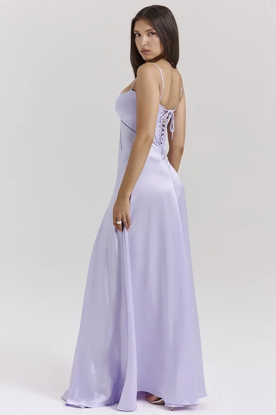 Anabella Orchid Lace Up Maxi Dress Anabella Orchid Lace Up Maxi Dress