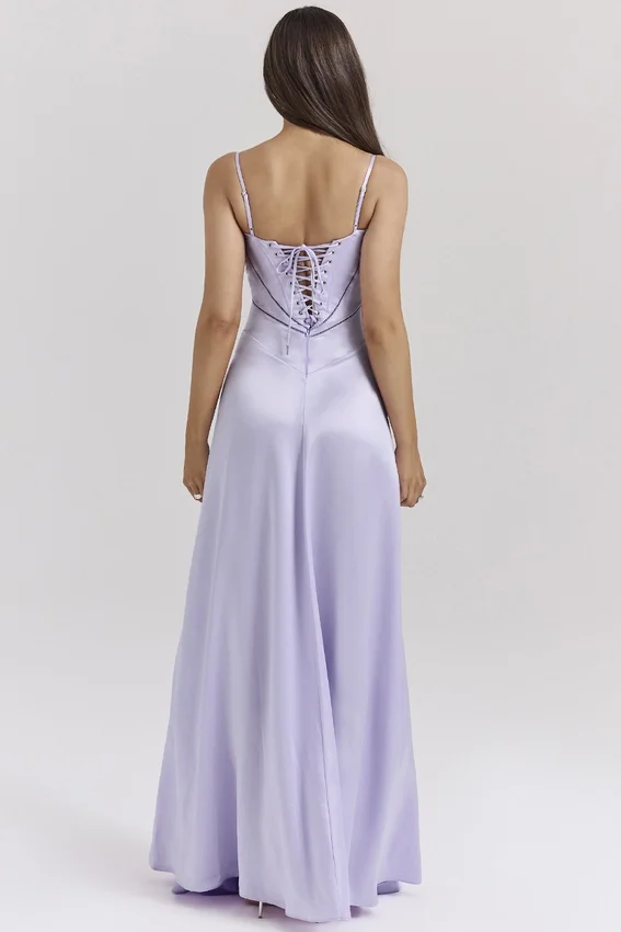 Anabella Orchid Lace Up Maxi Dress Anabella Orchid Lace Up Maxi Dress