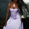 Anabella Orchid Lace Up Maxi Dress Anabella Orchid Lace Up Maxi Dress