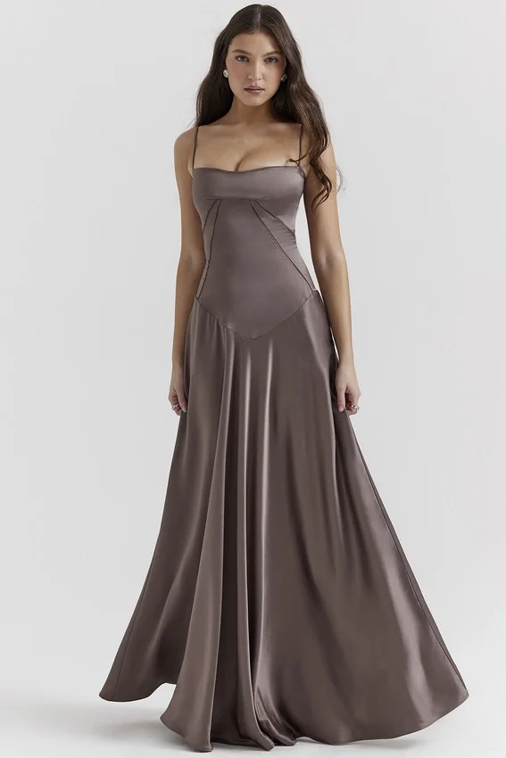 Anabella Smoke Lace Up Maxi Dress Anabella Smoke Lace Up Maxi Dress