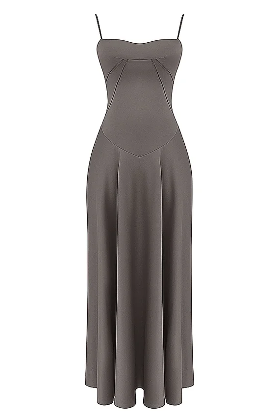 Anabella Smoke Lace Up Maxi Dress Anabella Smoke Lace Up Maxi Dress