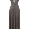 Anabella Smoke Lace Up Maxi Dress Anabella Smoke Lace Up Maxi Dress