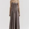Anabella Smoke Lace Up Maxi Dress Anabella Smoke Lace Up Maxi Dress