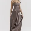 Anabella Smoke Lace Up Maxi Dress Anabella Smoke Lace Up Maxi Dress