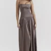 Anabella Smoke Lace Up Maxi Dress Anabella Smoke Lace Up Maxi Dress