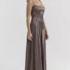 Anabella Smoke Lace Up Maxi Dress Anabella Smoke Lace Up Maxi Dress