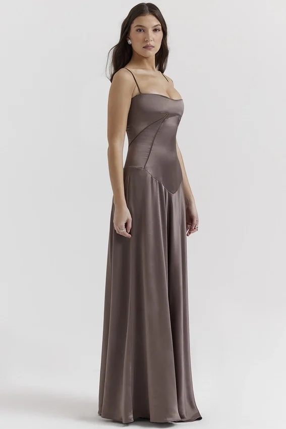 Anabella Smoke Lace Up Maxi Dress Anabella Smoke Lace Up Maxi Dress