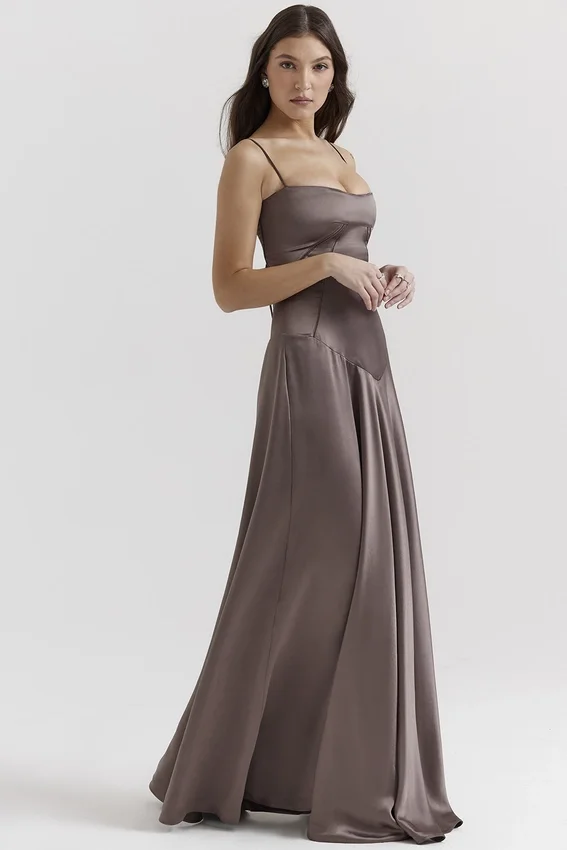 Anabella Smoke Lace Up Maxi Dress Anabella Smoke Lace Up Maxi Dress