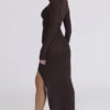 Anais Chocolat Thigh Split Maxi Dress Anais Chocolat Thigh Split Maxi Dress