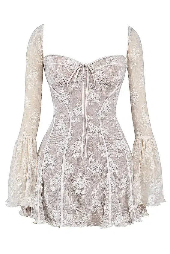 Analissa Vintage Cream Lace Corset Dress Analissa Vintage Cream Lace Corset Dress