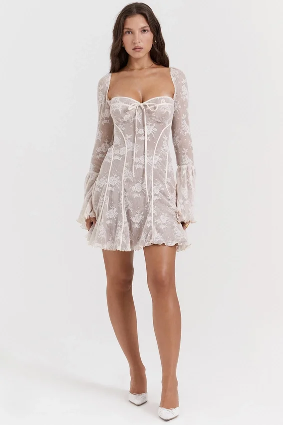 Analissa Vintage Cream Lace Corset Dress Analissa Vintage Cream Lace Corset Dress