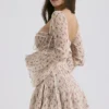 Analissa Vintage Cream Rose Print Corset Mini Dress Analissa Vintage Cream Rose Print Corset Mini Dress