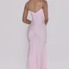 Anastelle Pink Hand Beaded Embellished Satin Maxi Dress Anastelle Pink Hand Beaded Embellished Satin Maxi Dress