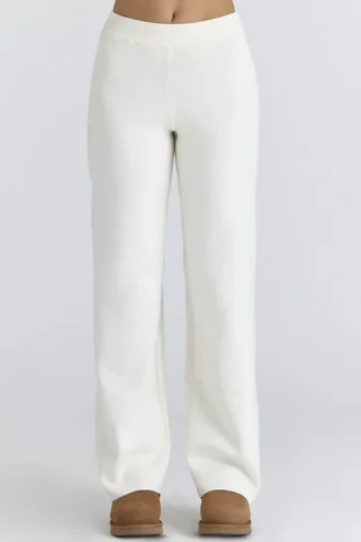 Andie Ivory Merino Wool Knit Trousers