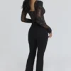 Aneira Black Lace Long Sleeve Bodysuit