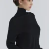 Angel Black Silk + Wool Roll Neck Sweater