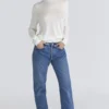 Angel Ivory Silk + Wool Roll Neck Sweater