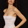 Angelica Crystal Satin Strapless Corset