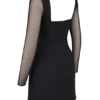 Angelie Black Stretch Crepe Plunge Mini Dress Angelie Black Stretch Crepe Plunge Mini Dress
