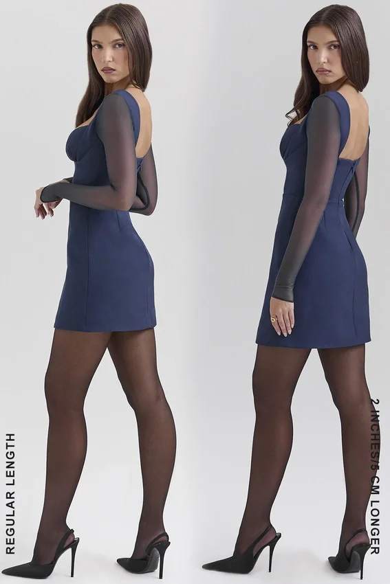 Angelie Midnight Stretch Crepe Plunge Mini Dress Angelie Midnight Stretch Crepe Plunge Mini Dress