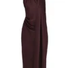 Angelina Chocolate Wrap Neck Midi Dress Angelina Chocolate Wrap Neck Midi Dress