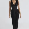 Angeline Black Satin Hourglass Maxi Dress – Limited Edition Angeline Black Satin Hourglass Maxi Dress – Limited Edition