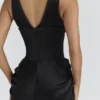 Angeline Black Satin Hourglass Maxi Dress – Limited Edition Angeline Black Satin Hourglass Maxi Dress – Limited Edition