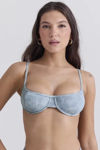 Antibes Blue Paisley Underwired Bikini Top