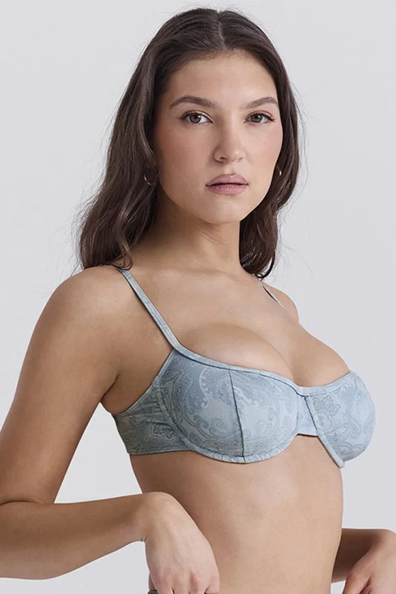 Antibes Blue Paisley Underwired Bikini Top Antibes Blue Paisley Underwired Bikini Top
