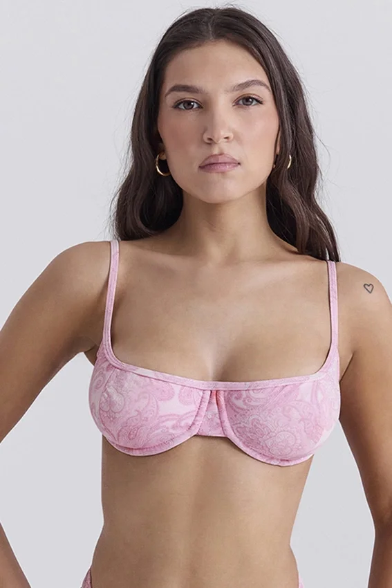 Antibes Pink Paisley Underwired Bikini Top Antibes Pink Paisley Underwired Bikini Top