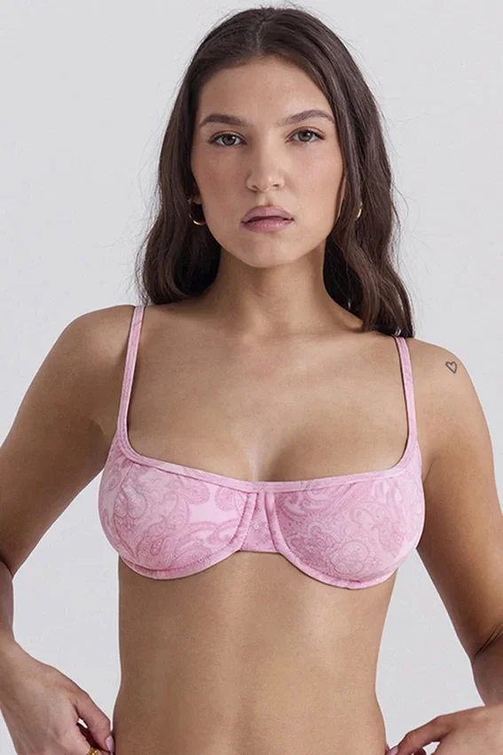 Antibes Pink Paisley Underwired Bikini Top Antibes Pink Paisley Underwired Bikini Top