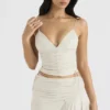 Antonella Off White Vegan Leather Corset