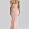 Antonella Peach Mesh Silhouette Maxi Dress Antonella Peach Mesh Silhouette Maxi Dress