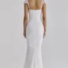 Antonella White Gathered Mesh Maxi Dress Antonella White Gathered Mesh Maxi Dress
