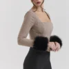 Antonia Brown Puppytooth Corset Top