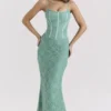 Antonina Jade Lace Corset Maxi Dress Antonina Jade Lace Corset Maxi Dress
